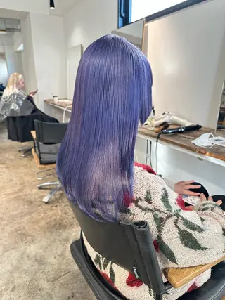 セミロング カラー ✨艶ブリーチカラー ✨四ノ宮裕己のヘアスタイル