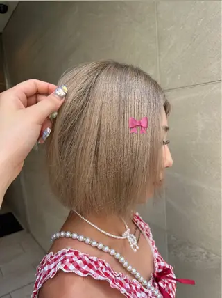 ショート カラー レイヤー🎀透明感 カラー|ワンホンのヘアスタイル