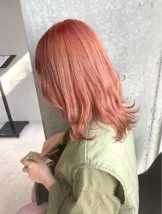 セミロング カラー ヘアアレンジ 🌷FUKA🌷 まろやかハイトーンのヘアスタイル