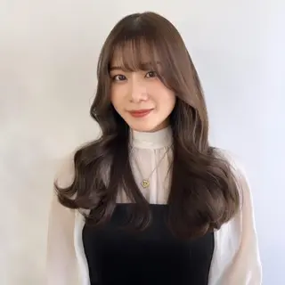 セミロング カラー ヘアアレンジ HIROKO / 透明感暖色カラー🎀のヘアスタイル