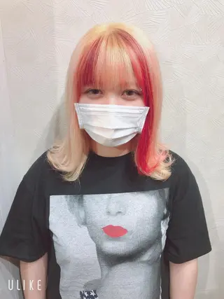 ミディアム カラー 岩谷/ブリーチ 🪽透明感カラーのヘアスタイル