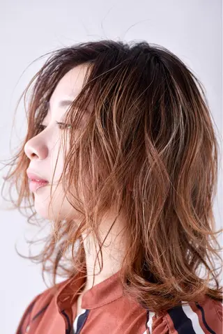 ミディアム カラー 髪質改善・縮毛矯正/ 下村陽平のヘアスタイル