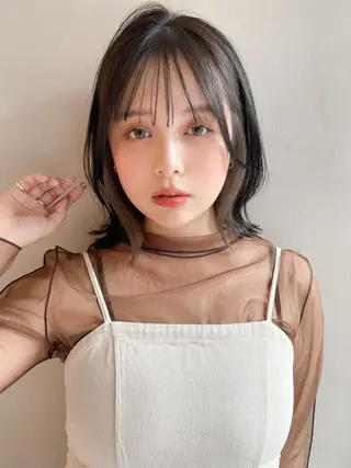 ミディアム カラー Agnos 青山/ saya🌼のヘアスタイル