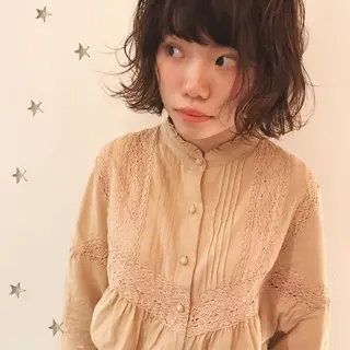 ミディアム カラー 市川 千夏のヘアスタイル