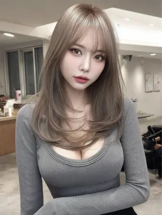 ロング カラー 祖慶 歩のヘアスタイル