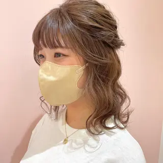 セミロング カラー ヘアアレンジ レイヤー/ウルフ/ ハイトーンchimiのヘアスタイル