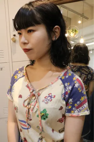 ミディアム パーマ 松村 澪里のヘアスタイル