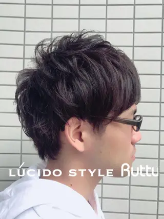 ショート パーマ メンズ アザマ　ヤスカツ _rosso 川口のヘアスタイル