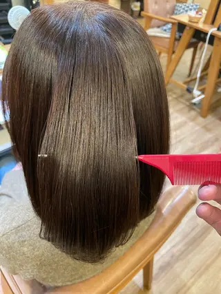 ミディアム 髪質改善カラー＆ 縮毛矯正　石井良平のヘアスタイル