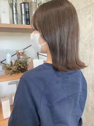 ミディアム ✨色持ちの良い艶 カラー✨蟹江真世のヘアスタイル