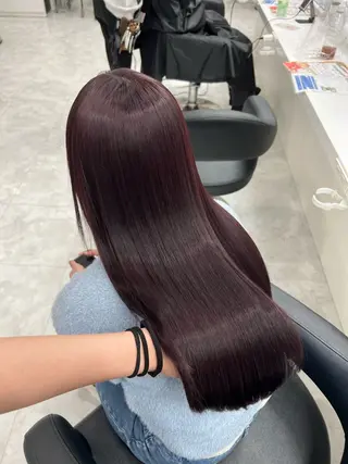 セミロング 艶カラー美髪縮毛矯正 /髪質改善✨️ユウキのヘアスタイル