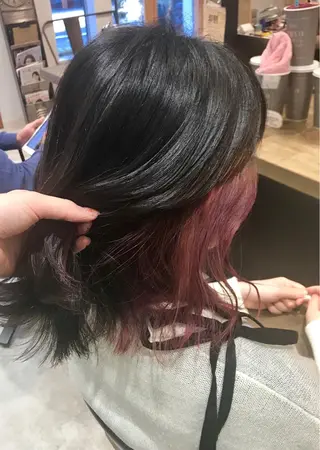 ミディアム カラー ヘアアレンジ 似合わせレイヤー/ 美髪縮毛矯正/ミナエのヘアスタイル