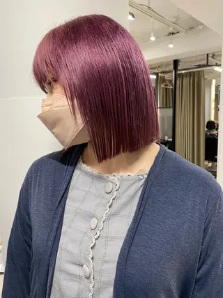 ショート カラー センターパート/ 暖色カラーayuのヘアスタイル