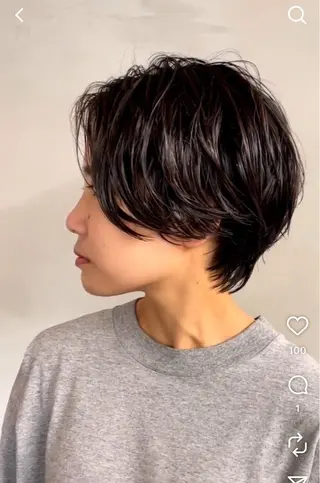 ショート パーマ 白岩 君予のヘアスタイル