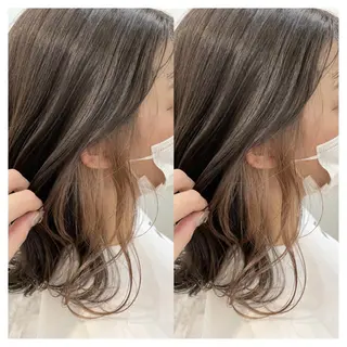 ミディアム カラー 村山 茉衣のヘアスタイル