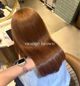 セミロング カラー 髪質改善/縮毛矯正/ レイヤーカットななこのヘアスタイル