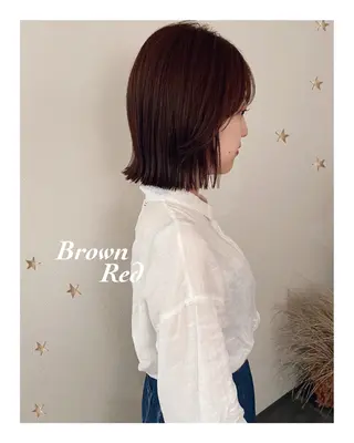 ミディアム カラー 市川 千夏のヘアスタイル