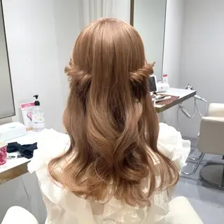 セミロング カラー ヘアアレンジ 🤎小顔レイヤー /ベージュ🤎友香のヘアスタイル