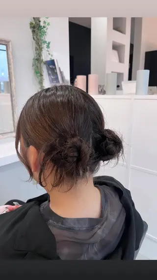 セミロング Rinkaアレンジ/ 顔まわり/縮毛矯正のヘアスタイル