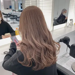 ロング カラー ヘアアレンジ 🫧モテる💗ダメー ジレスハイトーン🫧のヘアスタイル