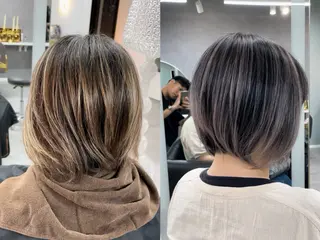 ショート senjyu GINZA所属・バレイヤージュ/ハイ ライト/庄司鉄平のヘアスタイル