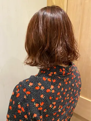 ミディアム カラー 髪質改善ストレート オルメントのヘアスタイル