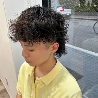 カラー パーマ メンズ 片山 仁のヘアスタイル