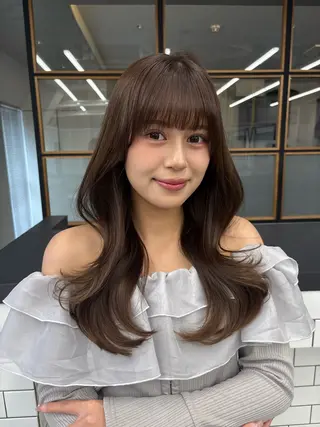 セミロング 💗韓国ヘア/透明感 💗若菜あいこのヘアスタイル