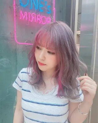 ミディアム 🤍ムラ修正ブリーチ 🤍原宿/YUUのヘアスタイル