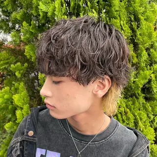 ショート カラー パーマ ヘアアレンジ メンズ 亀井隆汰/メンズ専門 パーマ特化美容師のヘアスタイル