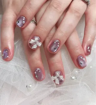 ネイル 銀河屋 の猫のネイルデザイン