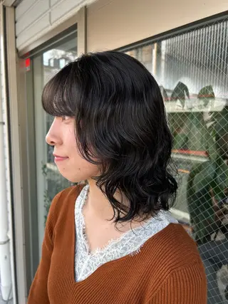 ミディアム パーマ 🌷横浜/レイヤー /艶カラー🌷のヘアスタイル