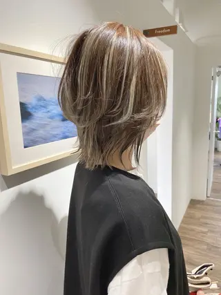 ミディアム カラー ハイライト⭐️上野 高広のヘアスタイル