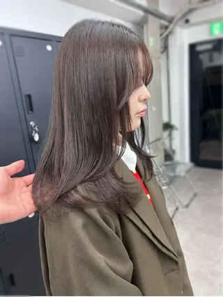 ロング カラー ハイライト/レイヤー 河原町/Manatoのヘアスタイル