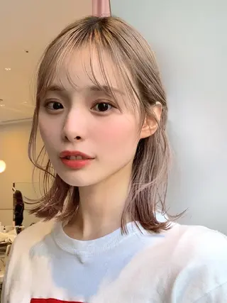 ミディアム レイヤー専門家 ダブルカラー修のヘアスタイル