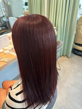 セミロング カラー りあの🎀 /暖色カラー🍒のヘアスタイル