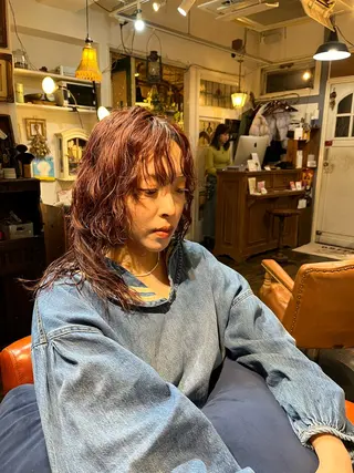 セミロング パーマ トレンドパーマ☝️ 🌱ショート/緒方椋のヘアスタイル