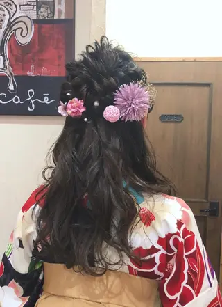 セミロング ヘアアレンジ ✨🌿大人可愛い愛さ れhair🌿✨松本のヘアスタイル