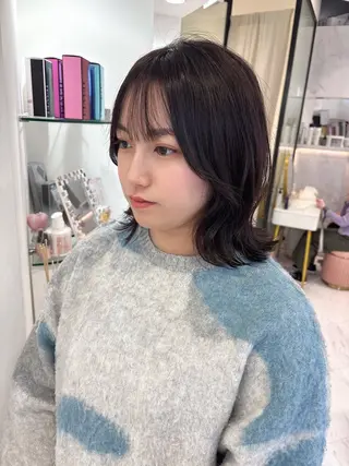 ミディアム カラー SAYAKA 🍒／ボブ／暖色のヘアスタイル