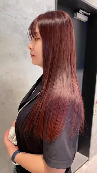 ミディアム カラー ヘアアレンジ 顔周りカット×透明感 カラー💫AINAのヘアスタイル