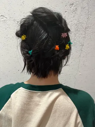 ミディアム ヘアアレンジ かわい りほのヘアスタイル