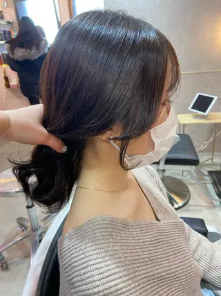 セミロング カラー 新宿/韓国ヘア 中明度カラー/かやのヘアスタイル