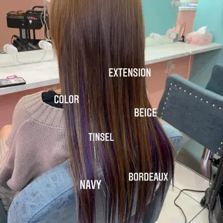 ロング カラー エクステ🩵ブリーチ 韓国ヘア🩵KAEのヘアスタイル