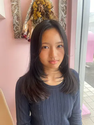 ロング カラー 池田 梨紗のヘアスタイル