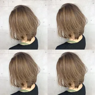 ミディアム カラー 韓国レイヤーカット/ ダブルカラーのヘアスタイル