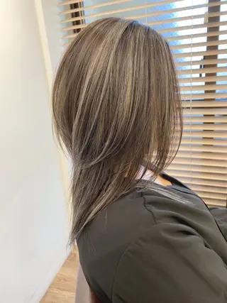 ロング カラー ハイライト⭐️上野 高広のヘアスタイル