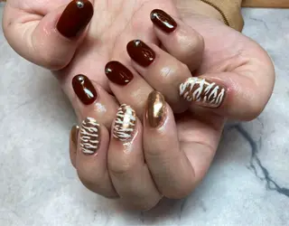 ネイル ネイルリボン 受付スタッフのネイルデザイン