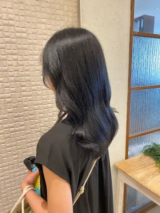 セミロング カラー 新宿メンズパーマ ヨモギダのヘアスタイル