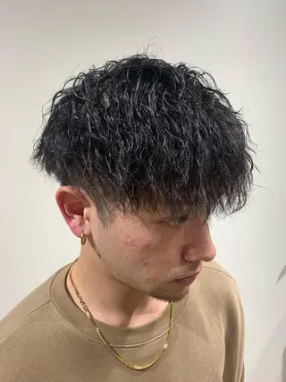 ショート パーマ 園田 将士のヘアスタイル