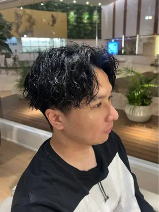 ショート パーマ メンズ 梅田茶屋町メンズ 専門美容師 山元一平のヘアスタイル